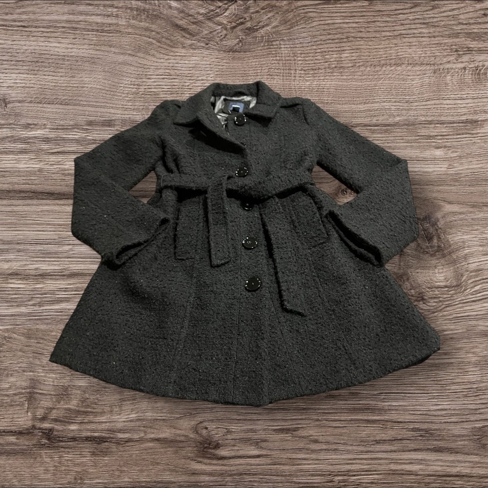 Gap Kids Girls Black Brighton Coat Holiday Boucle Trench Coat XXL 14-16